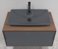 Шкаф с умывальником Orka Craft 80 Ceviz Antracite (18028) фото №2 — интернет-магазин Desire.md