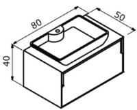 Шкаф с умывальником Orka Craft 80 Ceviz Antracite (18028) фото №4 — интернет-магазин Desire.md