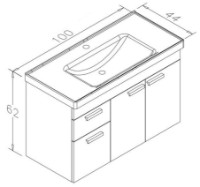 Шкаф с умывальником Orka Enez 100 White (02913) фото №2 — интернет-магазин Desire.md