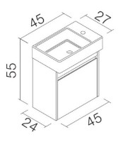 Dulap cu lavoar Orka Yedisu 45 Grey (06904) imaginea #2 — magazin online Desire.md