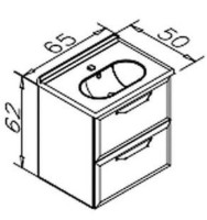Шкаф с умывальником Orka Nuvola 65 Glossy Grey (16810) фото №3 — интернет-магазин Desire.md
