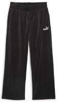 Pantaloni spotivi de dame Puma Ess Elevated Velour Straight Pants Puma Black M imaginea #1 — magazin online Desire.md