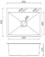 Кухонная мойка Gappo GS6050-6 фото №2 — интернет-магазин Desire.md