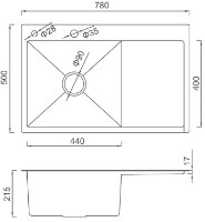 Кухонная мойка Gappo GS7850-6R фото №2 — интернет-магазин Desire.md