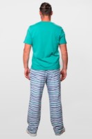 Pijama pentru bărbați Ajoure T78012 Green/Print Stripes 2XL