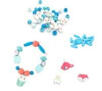Set de realizare a bijuteriilor Djeco Wooden Beads Little Animals DJ09807