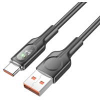 Cablu USB Hoco U120 Transparent Type-C Black