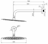 Душевая головка VOLLE Cascada R100 (1586.180204) фото №2 — интернет-магазин Desire.md