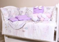 Lenjerie de pat pentru copii Perna Mea Cosita Elefant Lila