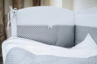 Lenjerie de pat pentru copii Perna Mea Elegance Buline Grey