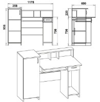 Письменный стол Компанит Пи-Пи-2 Дуб Сонома фото №2 — интернет-магазин Desire.md