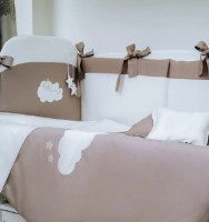 Lenjerie de pat pentru copii Perna Mea Satin Urs Maro