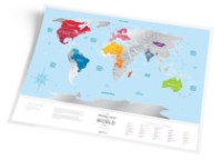 Harta lumii 1DEA.me Travel Map Silver World (13010)