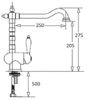 Смеситель для кухни Fabiano FKM 37 Brass Antique фото №2 — интернет-магазин Desire.md
