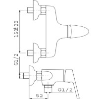 Baterie de duș Ferro Smile BSM77 imaginea #2 — magazin online Desire.md