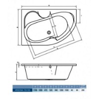 Cadă de baie Bonito Home Arizona 170х105 L (80597) imaginea #3 — magazin online Desire.md