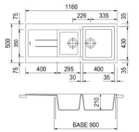 Chiuvetă de bucătărie Plados Elegance AM11620 UG94 Avena imaginea #2 — magazin online Desire.md