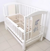 Кроватка Кузя Кролик Белый на маятнике фото №3 — интернет-магазин Desire.md