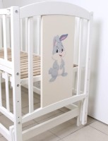 Кроватка Кузя Кролик Белый на маятнике фото №4 — интернет-магазин Desire.md