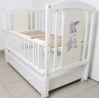 Кроватка Кузя Кролик Белый на маятнике с ящиком фото №4 — интернет-магазин Desire.md