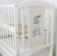 Кроватка Кузя Кролик Белый на маятнике с ящиком фото №8 — интернет-магазин Desire.md