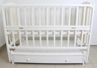 Кроватка Кузя Кролик Белый на маятнике с ящиком фото №9 — интернет-магазин Desire.md