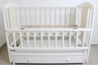 Кроватка Кузя Кролик Белый на маятнике с ящиком фото №2 — интернет-магазин Desire.md