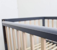 Кроватка Кузя София Антрацит Натур на маятнике с ящиком фото №6 — интернет-магазин Desire.md