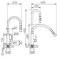 Baterie bucătărie Ferro Zumba BZA43S imaginea #2 — magazin online Desire.md