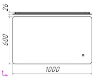 Oglindă baie Bayro Moon 1000x600 Led Touch (115271) imaginea #2 — magazin online Desire.md