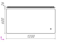 Oglindă baie Bayro Moon 1200x600 Led Touch (115272) imaginea #2 — magazin online Desire.md