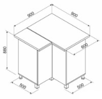 Bucatarie modulara Ambianta Astra 900 Colt Alb imaginea #3 — magazin online Desire.md