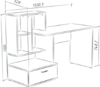Письменный стол ML-Mobila МЛ-10 1500 Белый фото №2 — интернет-магазин Desire.md