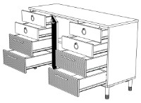 Комод ML-Mobila Вельвет №12 1500 Дуб Золотой/Лагуна Софт фото №2 — интернет-магазин Desire.md