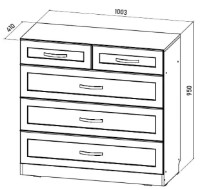 Комод ML-Mobila Ливерпуль №20 Слоновая Кость фото №2 — интернет-магазин Desire.md