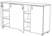 Dulăpior Компанит Рио № 8 1600 Дуб Санома/Белый imaginea #2 — magazin online Desire.md