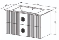 Шкаф с умывальником Martat Vanity 90cm Grey (17327) фото №2 — интернет-магазин Desire.md