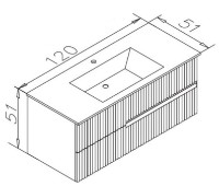 Шкаф с умывальником Orka Moonlight 120 White Matt (16348) фото №2 — интернет-магазин Desire.md