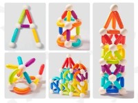 Set de construcție Mideer Rainbow Cylinders 60pcs (MD1169) imaginea #2 — magazin online Desire.md