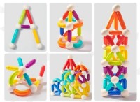 Set de construcție Mideer Rainbow Cylinders 100pcs (MD1170) imaginea #3 — magazin online Desire.md