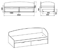 Pat copii Компанит -90+2С Stejar Sonoma imaginea #2 — magazin online Desire.md