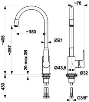 Baterie bucătărie Armatura Rumba (115343) imaginea #2 — magazin online Desire.md