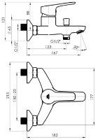 Смеситель для ванны Rubineta UNO-10/K WT2 (N10D671) фото №2 — интернет-магазин Desire.md