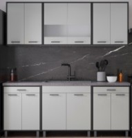 Bucătărie ML-Mobila Omega-5 2.00 Gri/Kromka negru