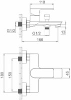 Смеситель для ванны Mat|eco Cavo (116589) фото №2 — интернет-магазин Desire.md