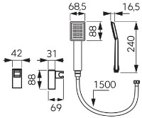Душевой набор Ferro U170BL-B фото №2 — интернет-магазин Desire.md