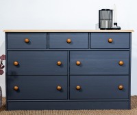 Comodă MobiCasa Lia 7 116x35x73 Graphit/Antic imaginea #1 — magazin online Desire.md