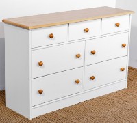 Comodă MobiCasa Lia 7 116x35x73 White/Antic imaginea #2 — magazin online Desire.md