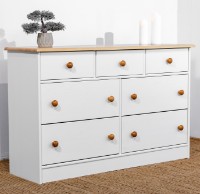 Comodă MobiCasa Lia 7 116x35x73 White/Antic imaginea #5 — magazin online Desire.md