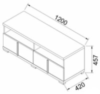 Comodă TV Ambianta Duet TV 1.2m Bardolino-Gri imaginea #2 — magazin online Desire.md